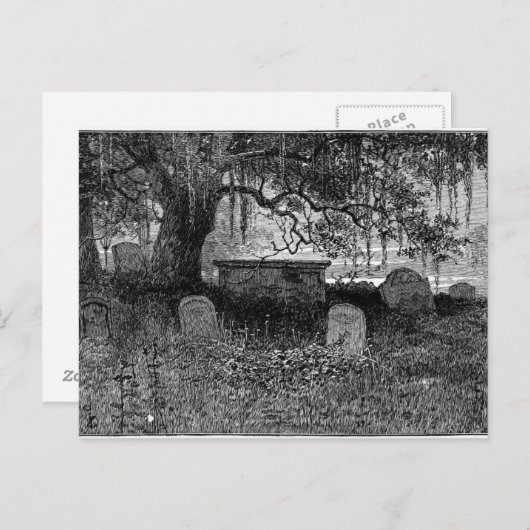Spooky Halloween Graveyard Postkarte (Vorne/Hinten)