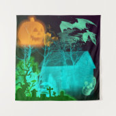 Spooky Halloween Graveyard Wandteppich (Vorderseite)