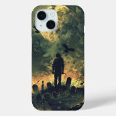 Spooky Halloween Graveyard Zombie Raven Skeleton Case-Mate iPhone Hülle (Rückseite)
