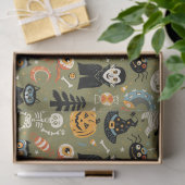 Spooky Halloween Green Seidenpapier (Geschenk)