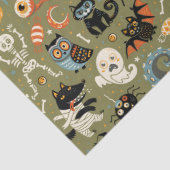 Spooky Halloween Green Seidenpapier (Detail)