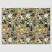 Spooky Halloween Green Seidenpapier (Vorderseite)