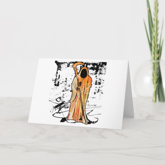 Spooky Halloween Grim Sensenmann des Todes Karte (Vorderseite)