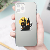 Spooky Halloween-Haus Aufkleber (Telefon)
