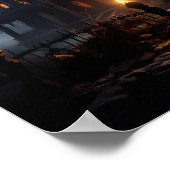 Spooky Halloween-Hausprint Poster (Ecke)