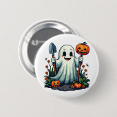 Spooky Halloween Herbstgartengürtel Pumpkin Button (Vorne & Hinten)