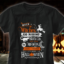 Spooky Halloween Hexe & Cat T - Shirt - Spaß für a