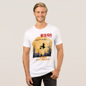 "Spooky Halloween Hexe, die über den Friedhof flie Tri-Blend Shirt (Vorderseite voll)