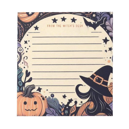 Spooky Halloween Hexe Notizblock (Vorderseite)