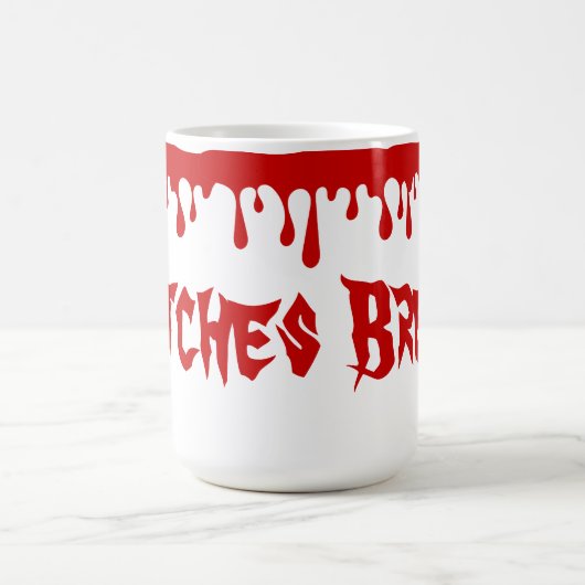 Spooky Halloween Hexen Brew Dripping Red Blood Kaffeetasse (Mittel)