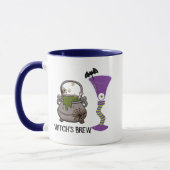 Spooky Halloween Hexenbrauen Tasse - Lila & grün (Links)