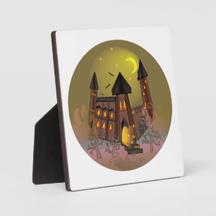 Spooky Halloween Hexenhaus und Vampirschloss Fotoplatte