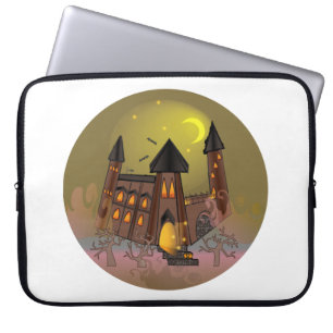 Spooky Halloween Hexenhaus und Vampirschloss Laptopschutzhülle