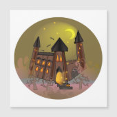 Spooky Halloween Hexenhaus und Vampirschloss Magnetkarte (Vorderseite)