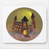 Spooky Halloween Hexenhaus und Vampirschloss Mousepad (Vorne)