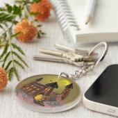 Spooky Halloween Hexenhaus und Vampirschloss Schlüsselanhänger (Vorderseite rechts)