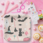 Spooky Halloween Hexenhut Black Cat Pappteller (Party)