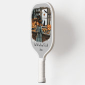 Spooky Halloween Hexenkürbis Jack-o-Lanterns Pickleball Schläger (Links)