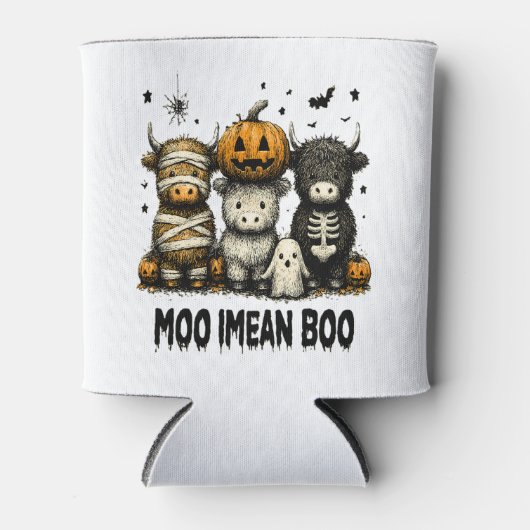 Spooky Halloween Highland Cow Dosenkühler (Vorderseite)
