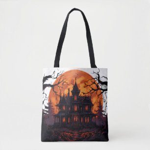 Spooky Halloween House Tote Bag Tasche