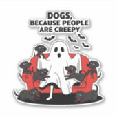 Spooky Halloween Hund Spooky Ghost 23 Aufkleber (Vorderseite)