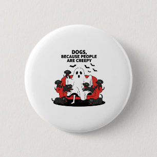 Spooky Halloween Hund Spooky Ghost 23 Button
