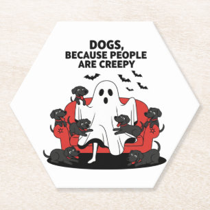 Spooky Halloween Hund Spooky Ghost 23 Untersetzer