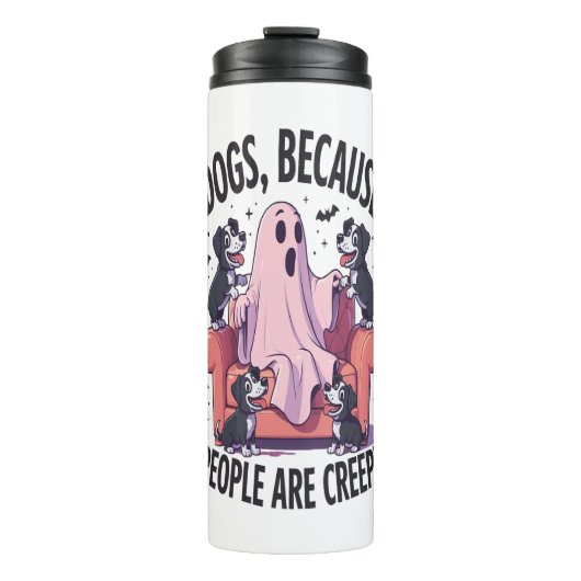 Spooky Halloween Hund Spooky Ghost (2) Thermosbecher (Vorderseite)