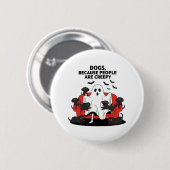Spooky Halloween Hund Spooky Ghost Button (Vorne & Hinten)