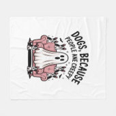 Spooky Halloween Hund Spooky Ghost Fleecedecke (Vorderseite (Horizontal))