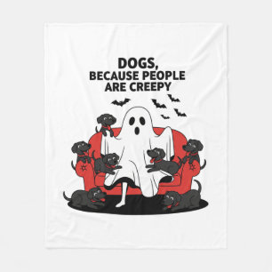Spooky Halloween Hund Spooky Ghost Fleecedecke