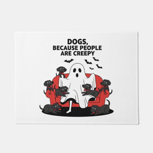 Spooky Halloween Hund Spooky Ghost Fußmatte (Vorderseite)