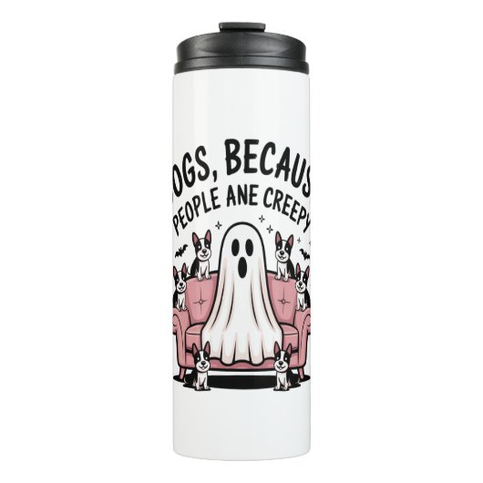 Spooky Halloween Hund Spooky Ghost Thermosbecher (Vorderseite)