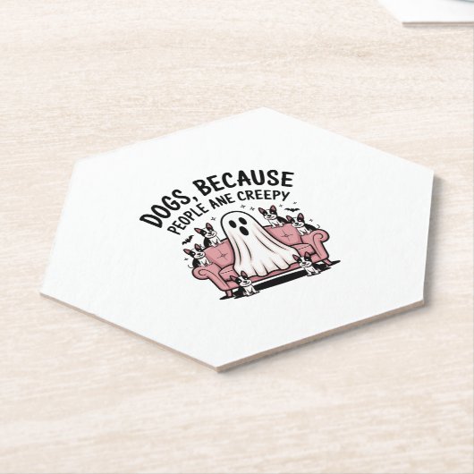 Spooky Halloween Hund Spooky Ghost Untersetzer (angewinkelt)