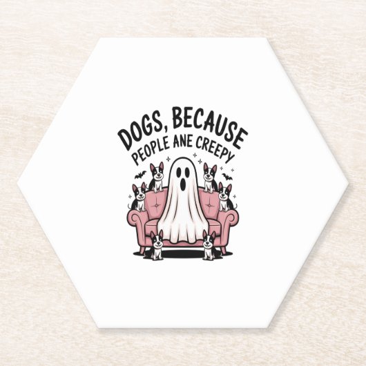 Spooky Halloween Hund Spooky Ghost Untersetzer (Vorderseite)