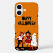 Spooky Halloween iPhone 16 Case – Pumpkin, Ghost & (Rückseite)