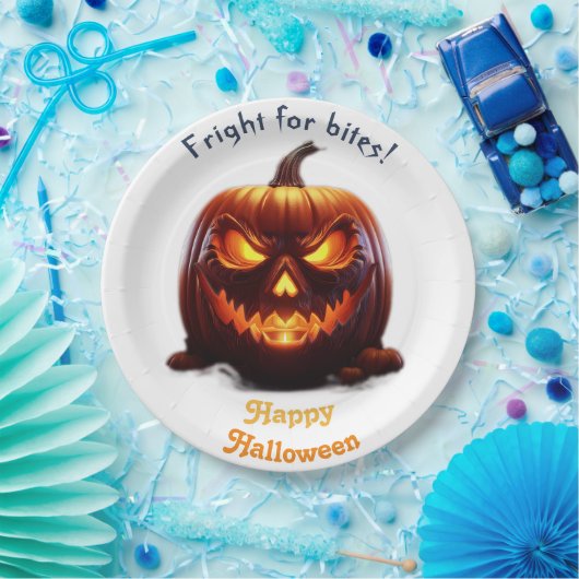 Spooky Halloween Jack-O-Lantern Pappteller (Party)