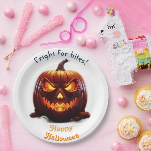 Spooky Halloween Jack-O-Lantern Pappteller (Party)