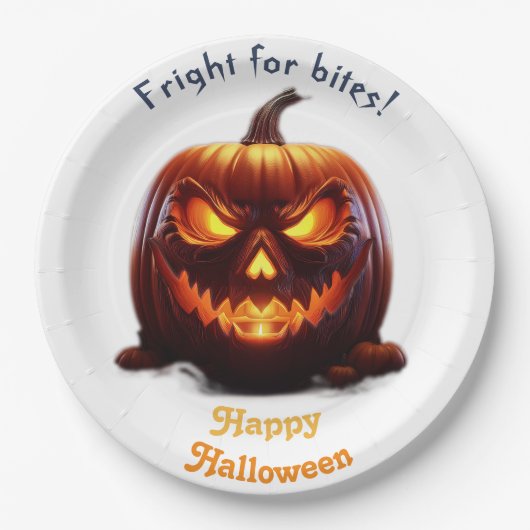 Spooky Halloween Jack-O-Lantern Pappteller (Vorderseite)