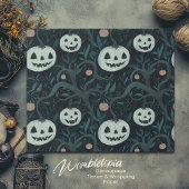 Spooky Halloween Jack-O'-Lanterns im Wald Geschenkpapier