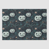 Spooky Halloween Jack-O'-Lanterns im Wald Seidenpapier (Vorderseite)