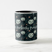 Spooky Halloween Jack-O'-Lanterns in Forest Custom Tasse (Zentrum)