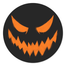 Spooky Halloween Jack-O'-Laterne-Sticker