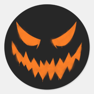 Spooky Halloween Jack-O'-Laterne-Sticker Runder Aufkleber
