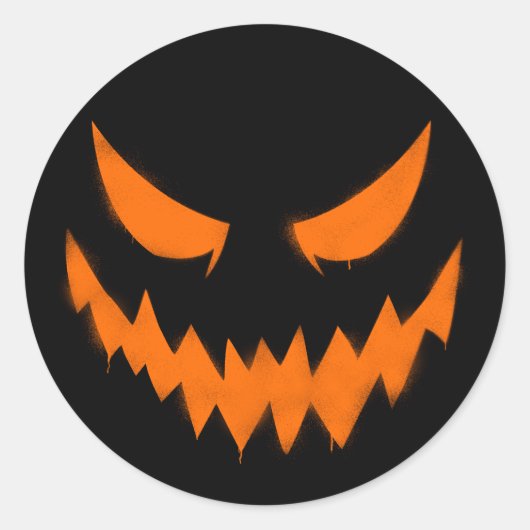 Spooky Halloween Jack-O'-Laterne-Sticker Runder Aufkleber (Vorderseite)