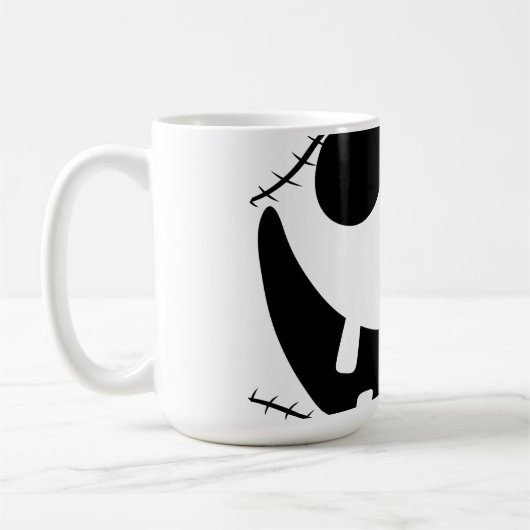 Spooky Halloween Jack-o-Laternen Kürbisgesicht Kaffeetasse (Links)