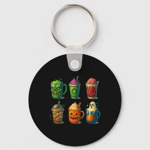 Spooky Halloween Kaffee Drinks Niedliche Beängstig Schlüsselanhänger