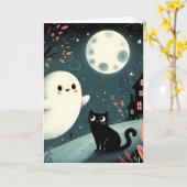 Spooky Halloween Karte (Gelbe Blume)