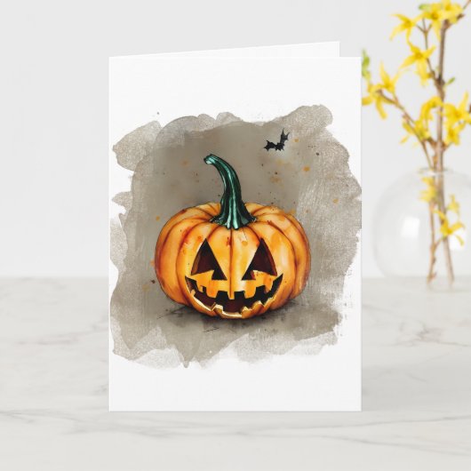 Spooky Halloween Karte (Gelbe Blume)