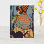 Spooky Halloween Karte (Gelbe Blume)